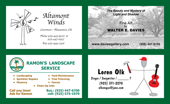 business card samples